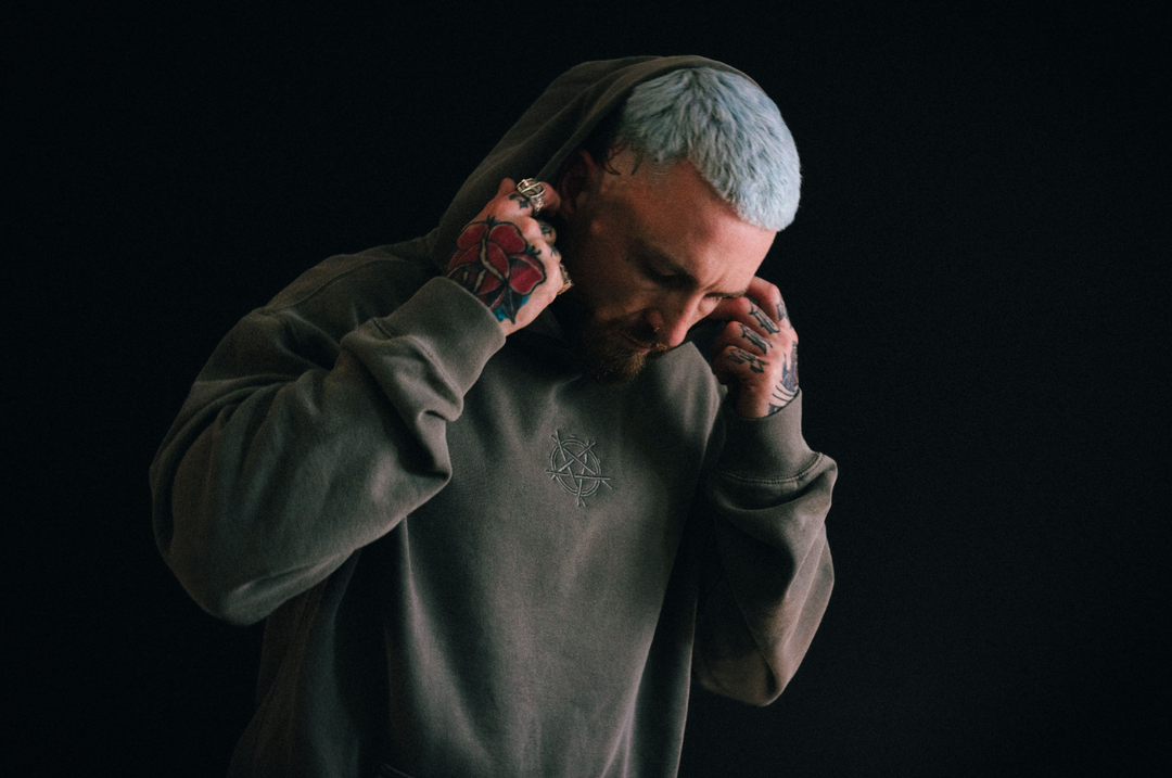 SLAM FADED GREY EMBROIDERED HOODIE