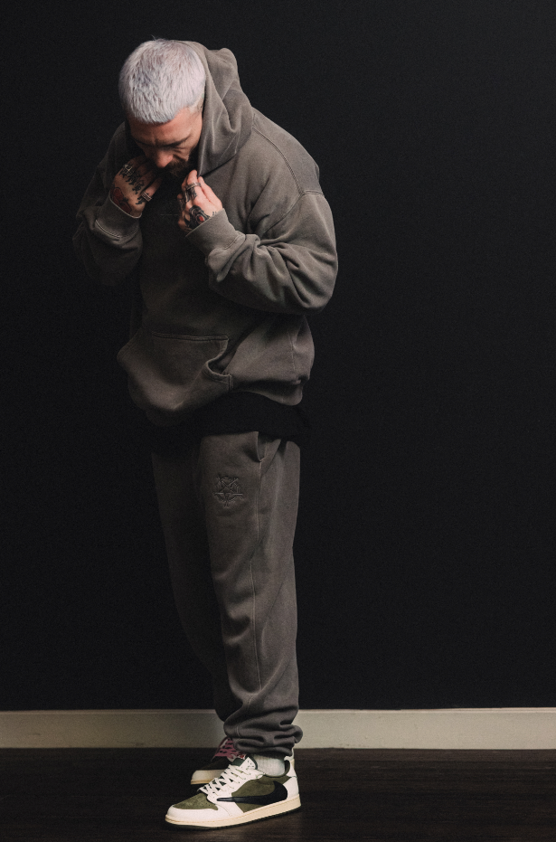 SLAM FADED GREY EMBROIDERED HOODIE