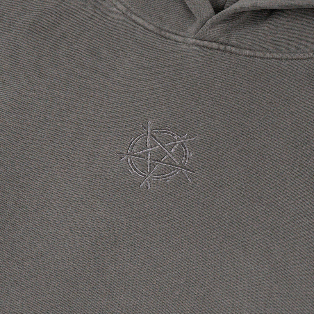SLAM FADED GREY EMBROIDERED HOODIE