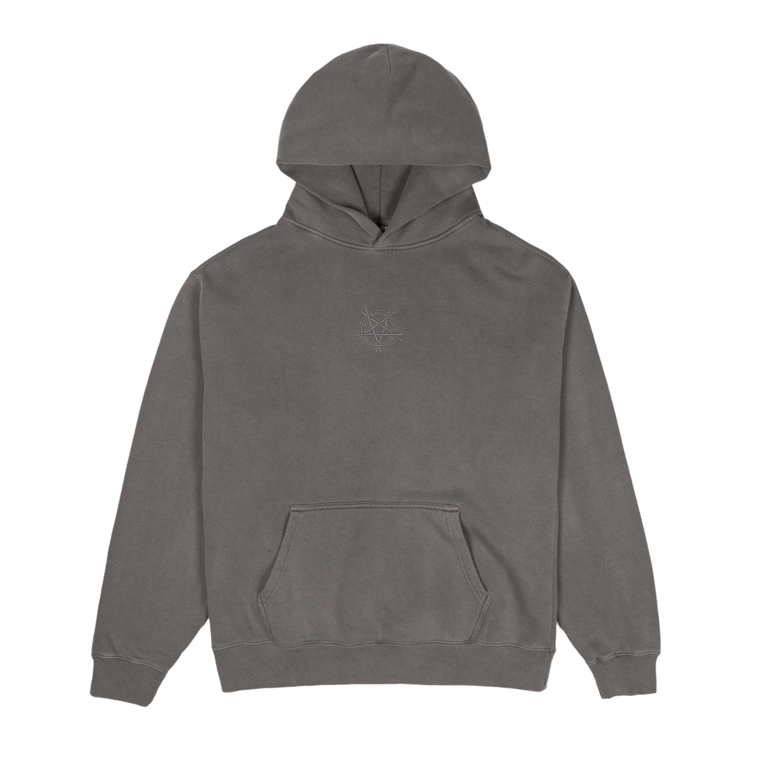 SLAM FADED GREY EMBROIDERED HOODIE