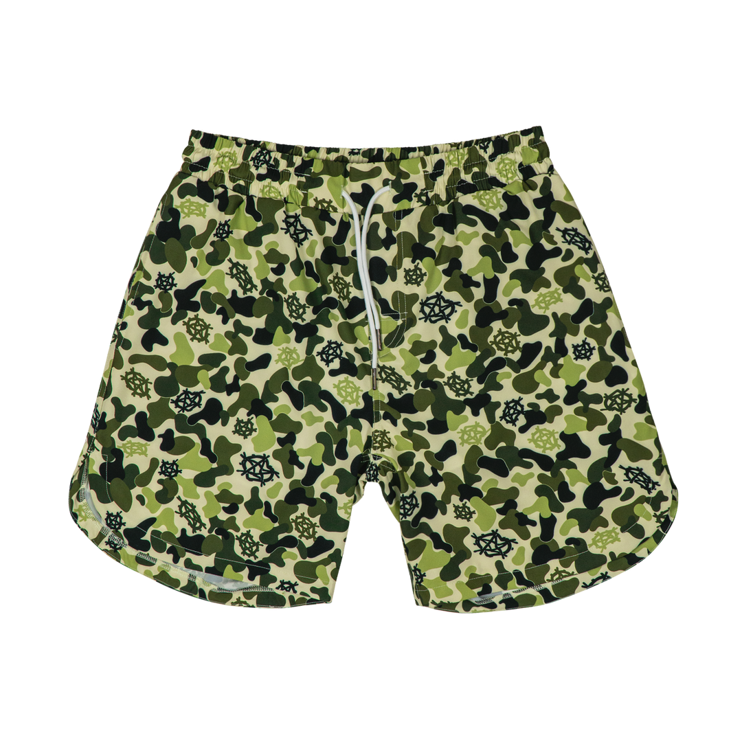 SLIME GREEN CAMO PERFORMANCE STAGE SHORTS